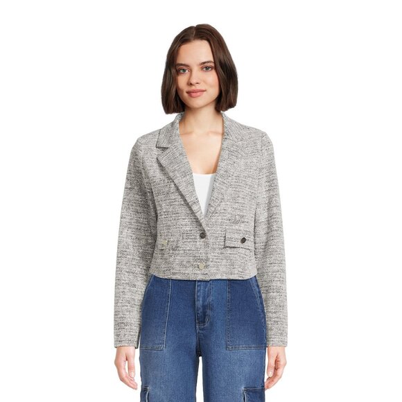 Madden NYC Womens Tweed Cropped Blazer Jacket Size S - Picture 13 of 13